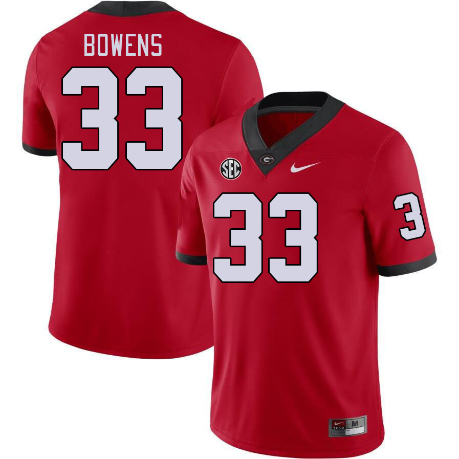 Men #33 Chauncey Bowens Georgia Bulldogs College Football Jerseys Stitched-Red